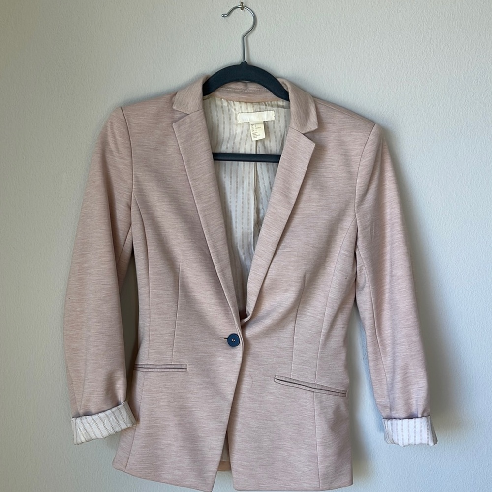 H&M blush pink blazer